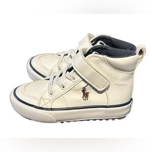 Polo Ralph Lauren Jaxson PS Boys ~ Size 6 ~ High Top Sneakers White